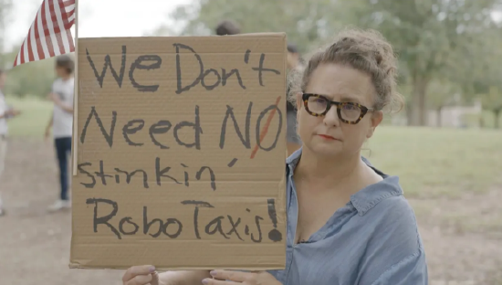 特斯拉在得州奥斯汀遭遇抗议活动：反对(📕)马斯克(🎆)Robotaxi计划